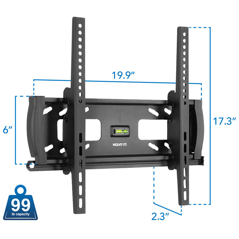 Black Steel Tilting Anti-Theft TV Wall Mount for 32"-47" Screens