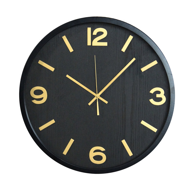 Horloge murale en bois manufacturé Aiyana