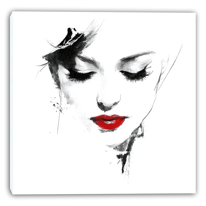 «Quiet Red», art mural sur toile tendue, H 20 po x l 20 po