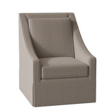 Teagan Upholstered Slipcovered Swivel Armchair