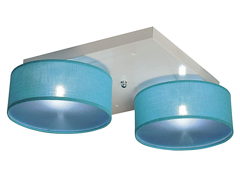 Pulley Fabric Semi Flush Mount, Turquoise