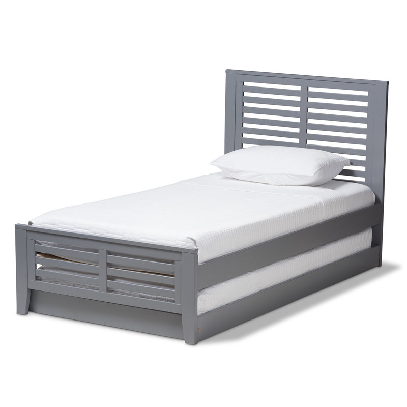 Lit plateforme simple Keitra, Gris