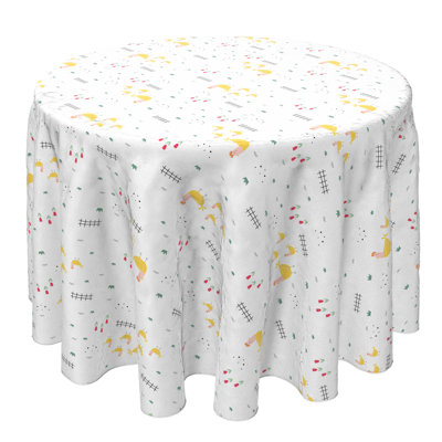 Fabric Textile Products, Inc. Round Tablecloth, 100% Cotton, 60 Round"", Farm Chickens -  East Urban Home, B817A0C67C454CAD99D587B9FA6472FC