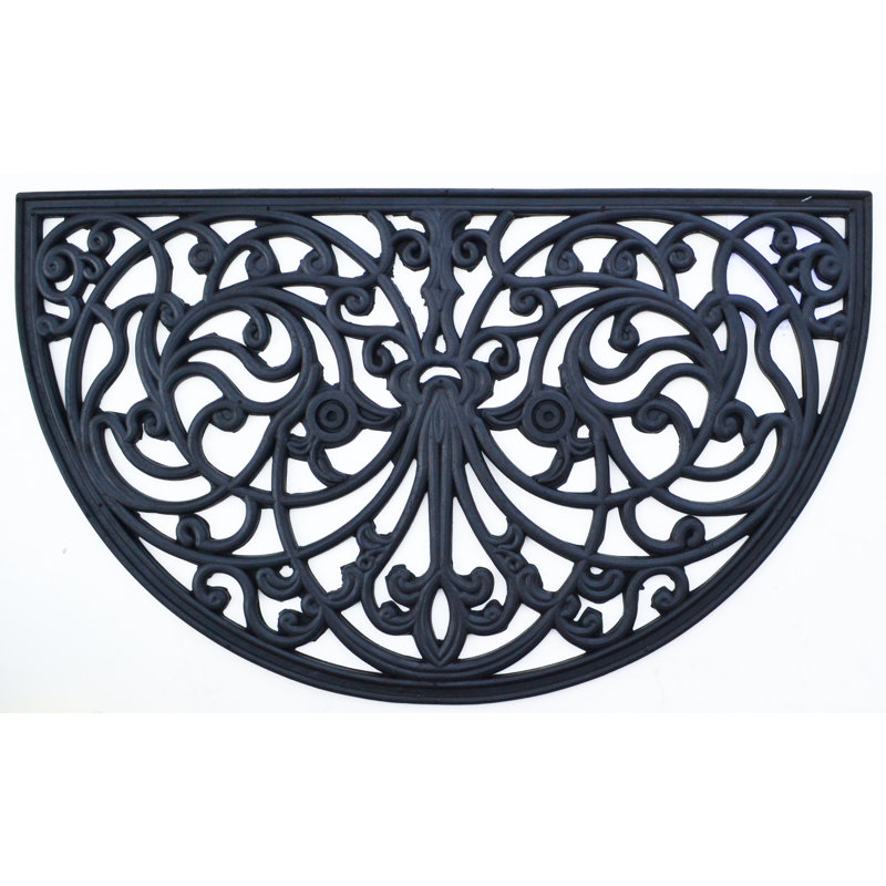 Needville Non-Slip Outdoor Doormat, Semi-Circle 1'6" x 2'6"