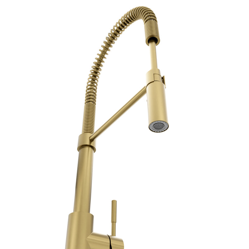 Sierra Pull Down Single Handle Kitchen Faucet with Side Spray and Accessories, Champagne Bronze