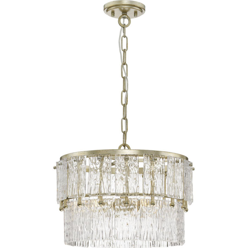 Luminaire suspendu 3 lumières Chevall, Argent doré