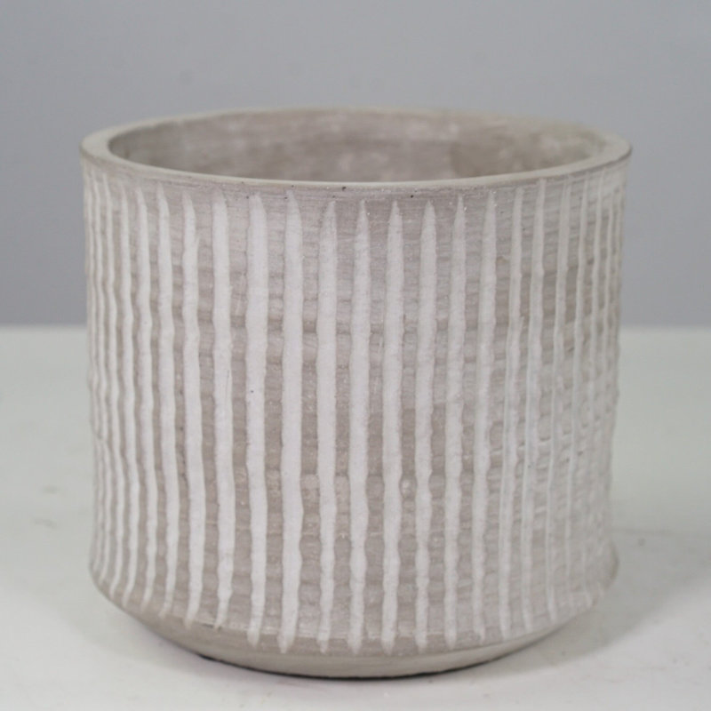 Ribbed Cement Planter