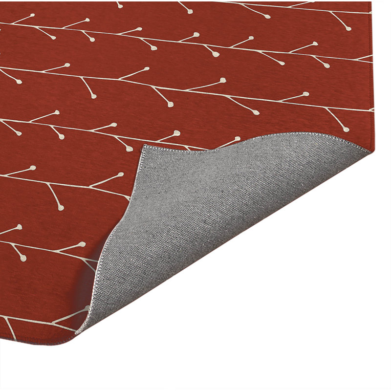 Tapis de cuisine à profil bas Vine Branch, Brique d'argile, Rectangulaire 3 pi x 5 pi