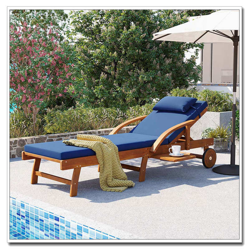 Chaises longues d'extérieur 77,5 ", Marine, 1
