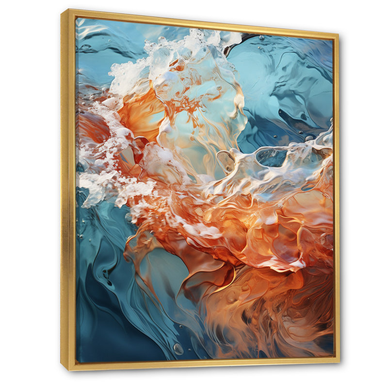 «Jafus Beach Photo Oceanic Rhythms III», reproduction sur toile, H 44 po x l 34 po x P 1,5 po, Cadre flottant doré