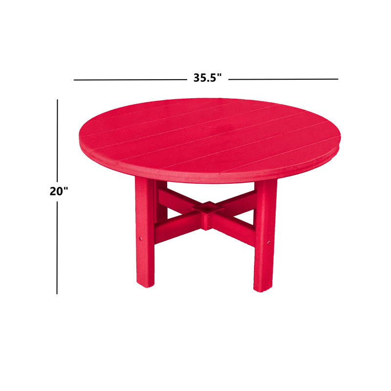 Glodine Round Outdoor Coffee Table 35.5", Cranberry