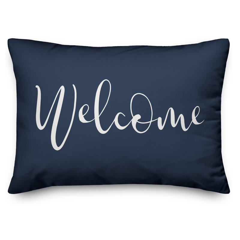  Housse et insert pour oreiller rectangulaire Welcome, Marine