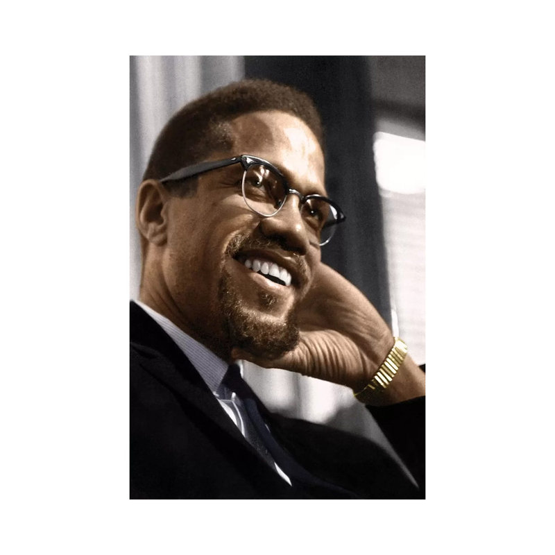 Malcolm X (1925-1965) par Granger-impression, Toile tendue, Pas de tapis, H 26 po x l 18 po x 1,5 po