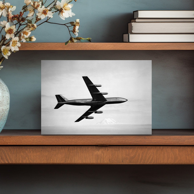 1950, années 1960, Boeing 707, avion classique rétro, art mural, 18" H x 12" W