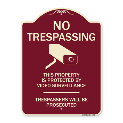 Signmission Designer Series Sign - This Property Is Protected By Video Surveillance | Tan & Green 18" X 24" Heavy-Gauge Aluminum Architectural Sign | Protect Your Business & Municipality | Made In The USA