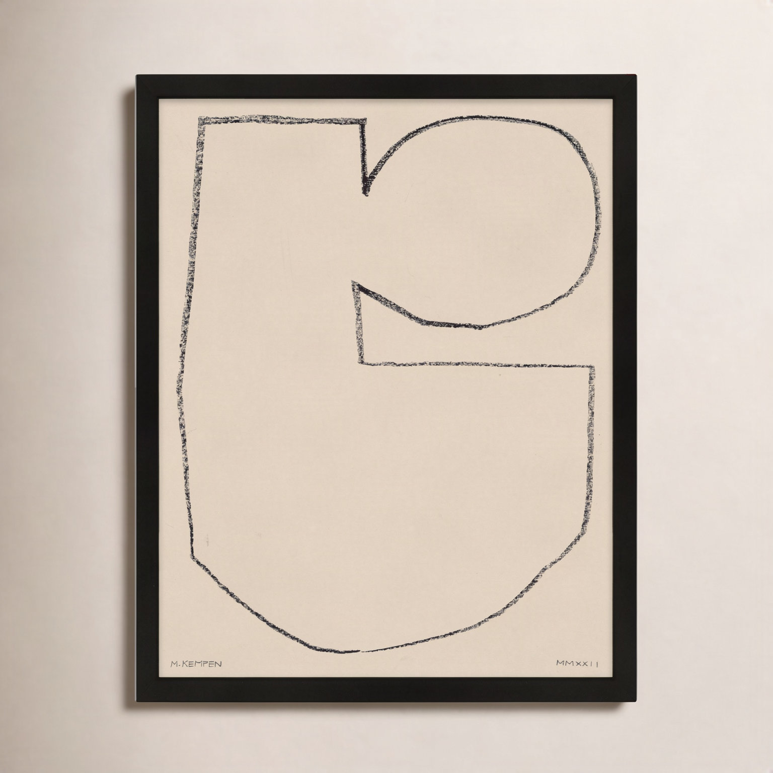 Freya "Outlines 5" Print, Black Framed, 20" W x 25" H