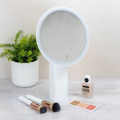 Round Freestanding Makeup / Shaving Mirror