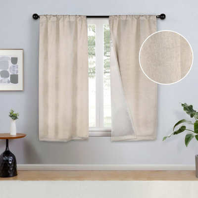 Kinlaw Textured Thermal Polyester Light Filtering Room Darkening Curtain Pair
