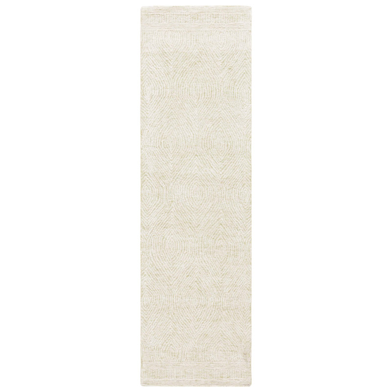 Rodanthi Geometric Shapes Wool Hand Tufted Area Rug, Runner 69 x 244 cm