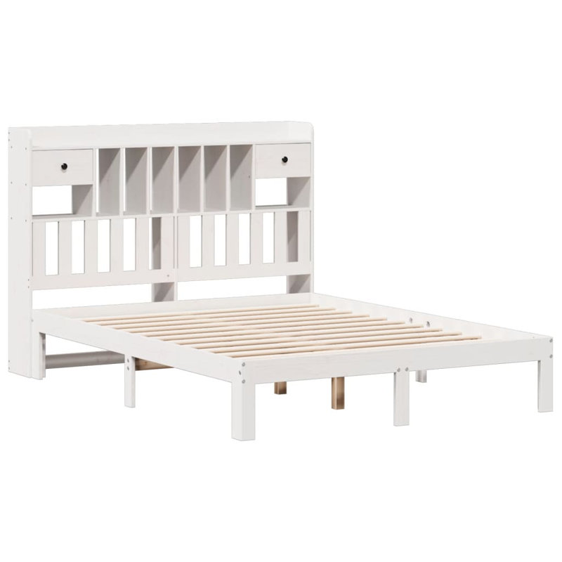 Anguilla Solid Wood Storage Bed, 110cm H x 216.5cm W x 81cm D, White