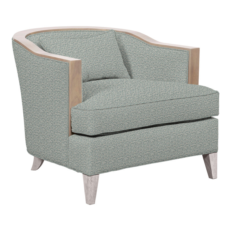 Thom Filicia Home 32.5" Wide Barrel Chair, Dove Gray, Tuck Water Polyester Blend