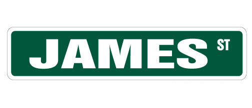 Plaque de rue James en plastique robuste 4 po x 18 po