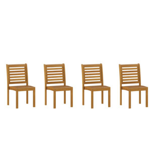 Amazonia 4Pc FSC Wood Outdoor Patio Dining Chairs