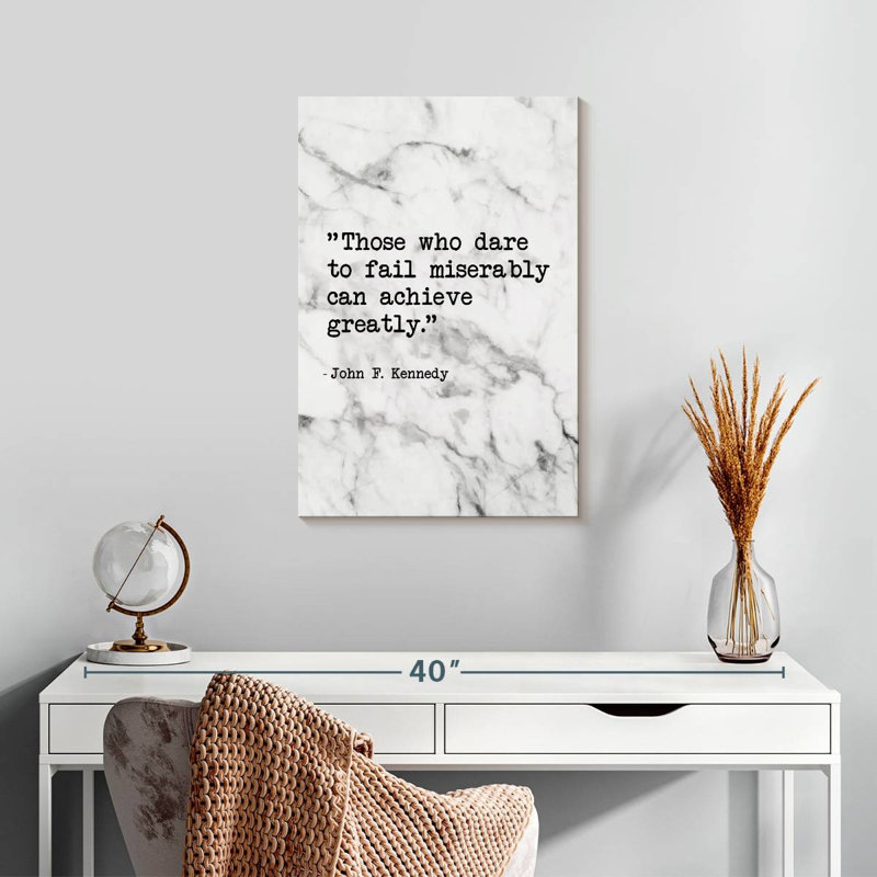 Citation célèbre de JFK, H 24 po x l 16 po