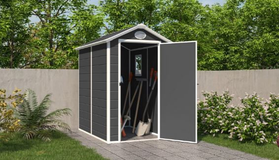 Breashears 6 ft. W x 3 ft. D Plastic/Metal Shiplap Steep Slope Garden Shed