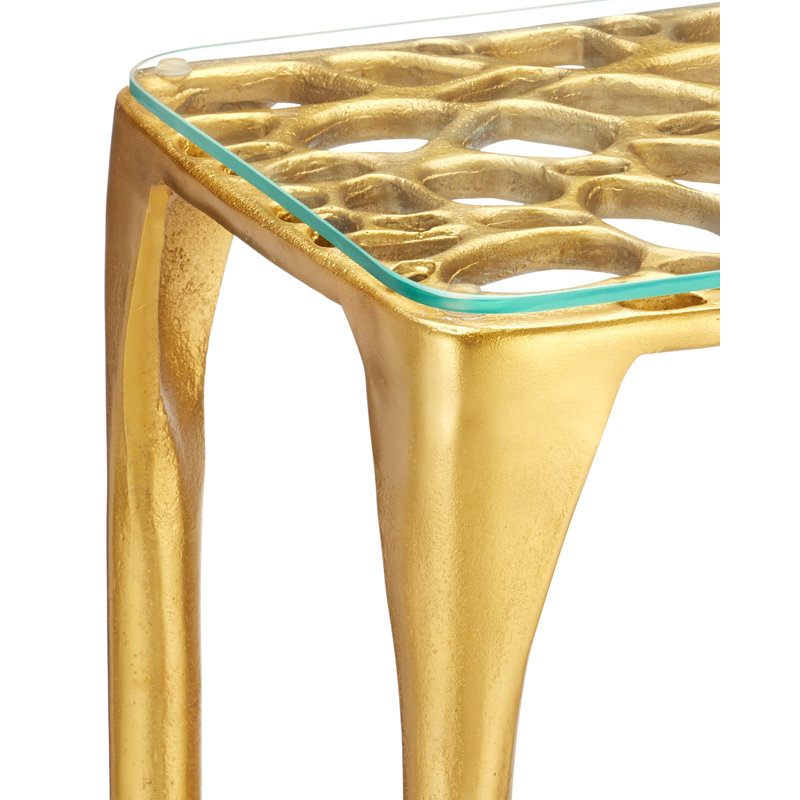 Honeycomb 36'' W Glass Console Table