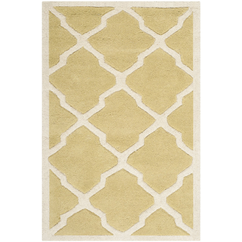 Carolene Hand Tufted Wool Geometric Rug, Rectangle 2' x 3'