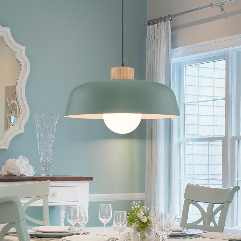 1 - Light Macaron Green Dome Pendant