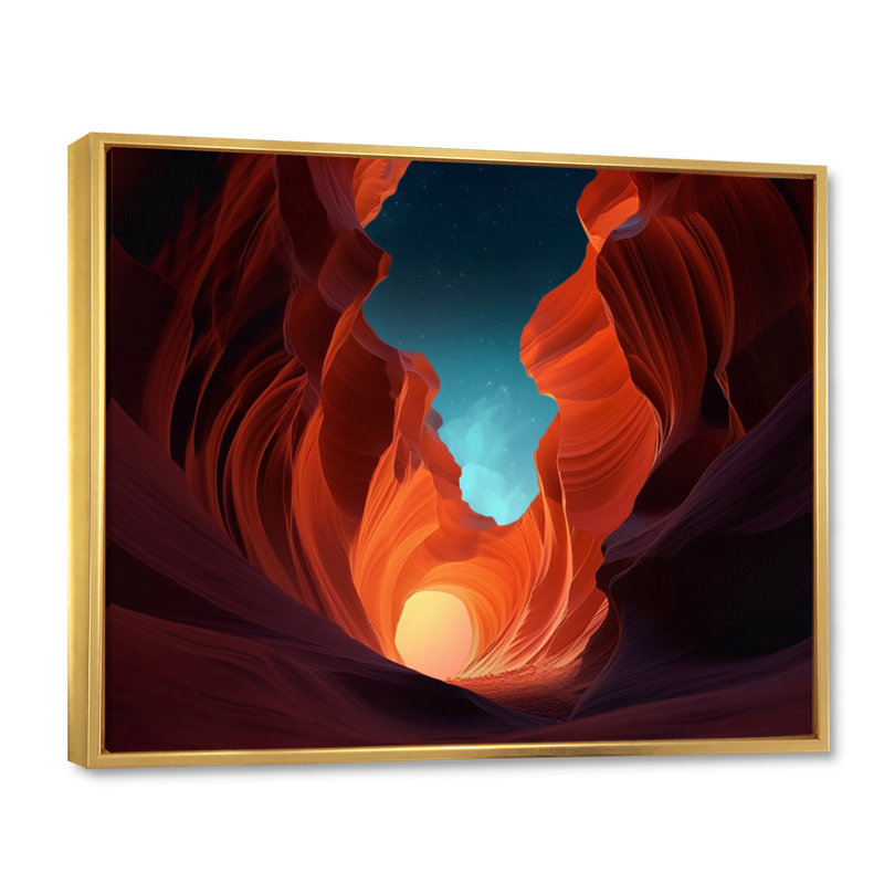Magical Lower Canyon II sur impression sur toile, Cadre flottant doré, H 30 po x l 40 po x P 1,5 po