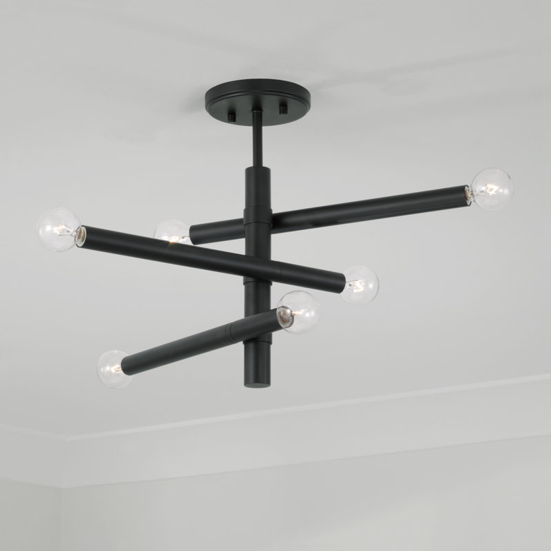 Zane Semi Flush Mount, Matte Black