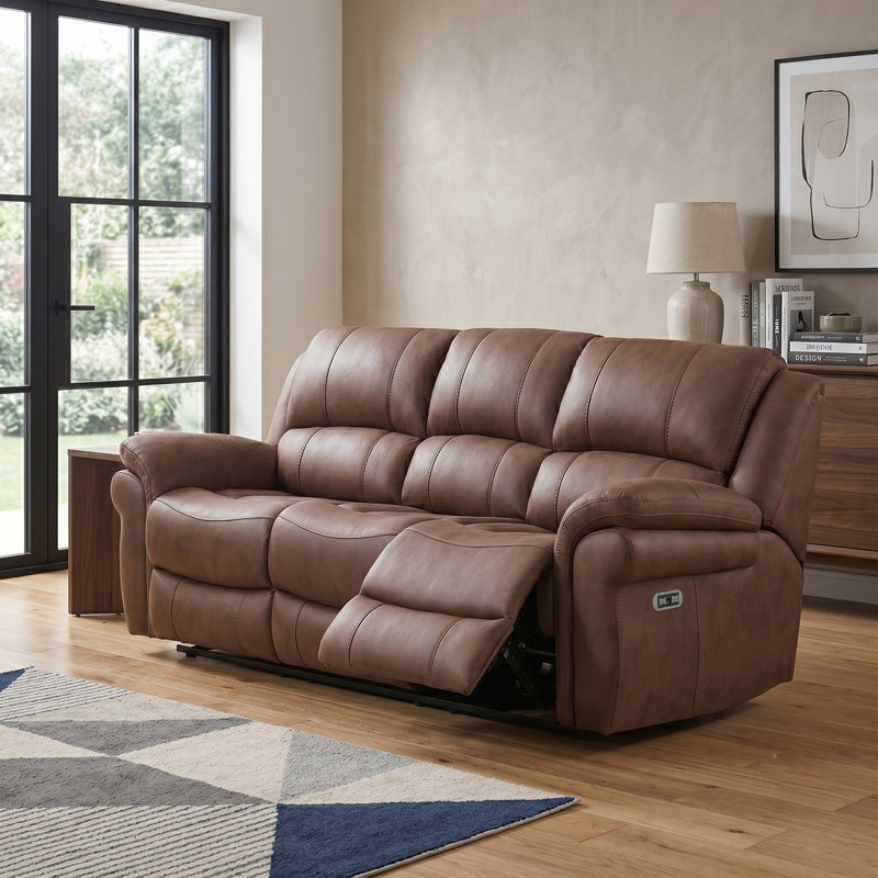 Coomes 3 Seater Electric Reclining Sofa, Tan