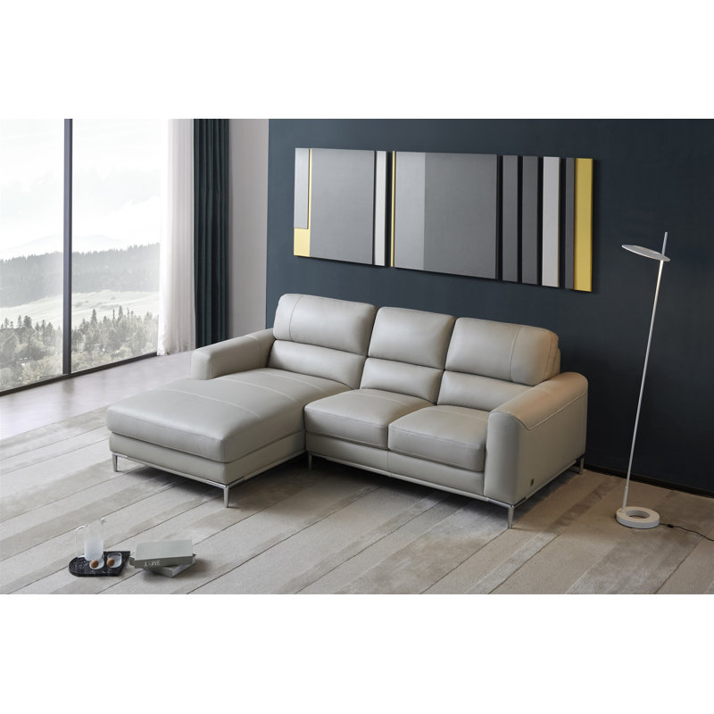 Brousseau Upholstered Sectional, Left Hand Facing, Smoke Leather Match
