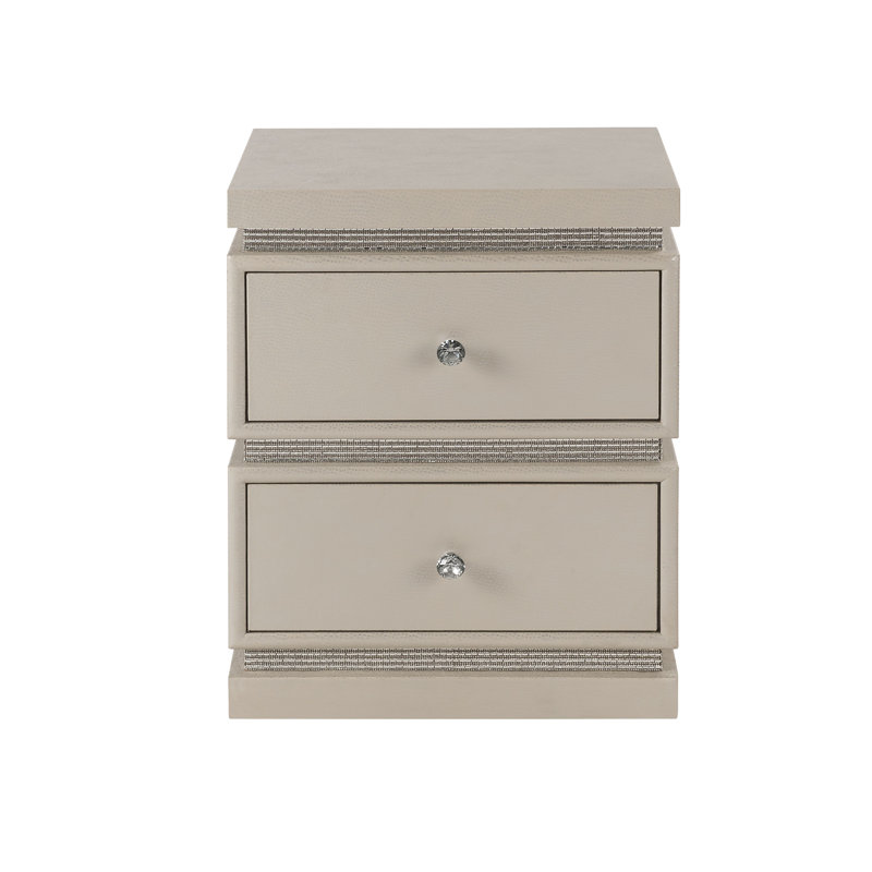 Table d'appoint 2 tiroirs Lavina Glam