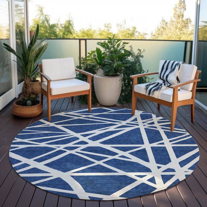 Tapis intérieur / extérieur lavable à la machine Chayden ACN1040, Rond 8 pi