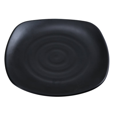 Assiette plate carrée en mélamine Black Pearl