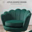 Fauteuil club de loisirs moderne en tissu de velours avec pieds dorés