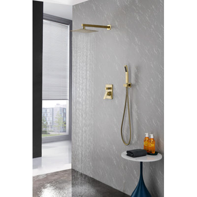 Thermostatic Complete Shower System, Wall Mounted Shower Complete Combo Set