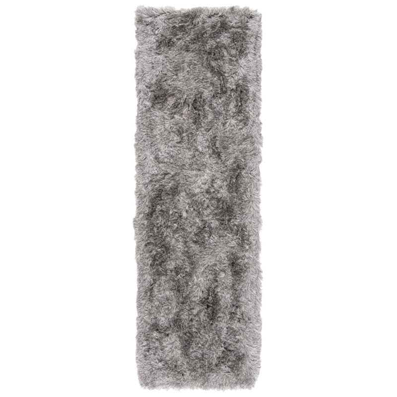 Cimah Shag Hand Tufted Performance Solid Color Rug, Runner 2'3" x 14'