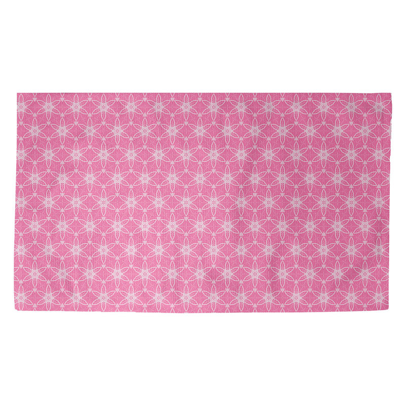 Tapis rose/blanc pâle cercles ornés Avicia, Rectangle 2 pi 2 po x 3 pi 4 po