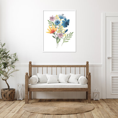 «Flower Burst I» par Hartworks, impression sur bois encadrée