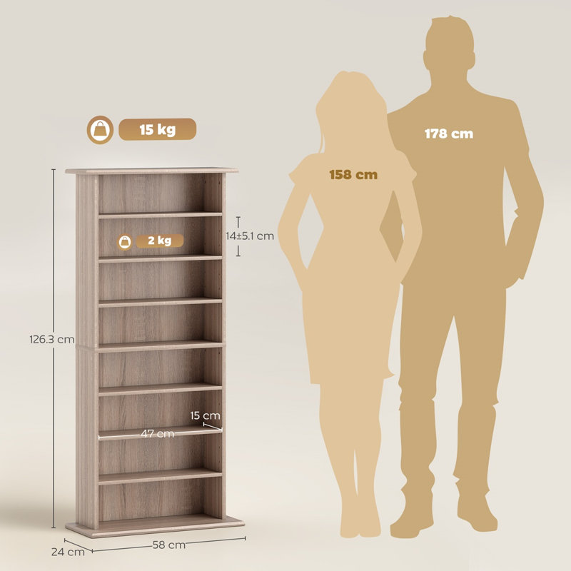 126.3 cm H Media Shelves