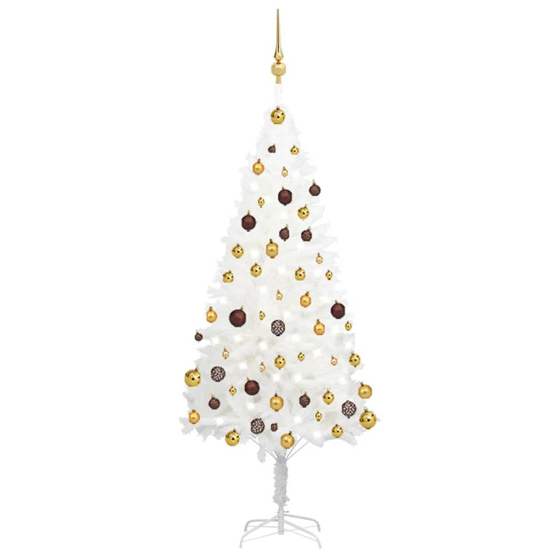 Artificial Christmas Tree with LEDs&Ball Set, 4.92ft H x 2.46ft W