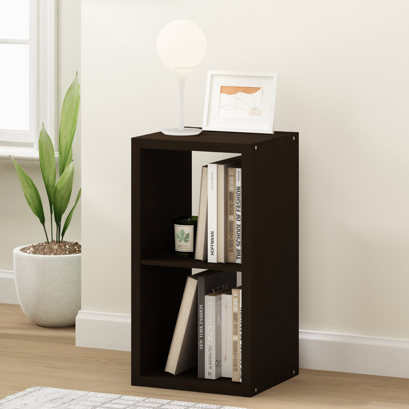 Organisateur de rangement cubique à dossier ouvert Furinno, 2 cubes, chêne foncé, Chêne foncé