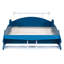 Lit plateforme bleu en forme de voiture de course - et élégant pour votre voiture de chambre à roulettes