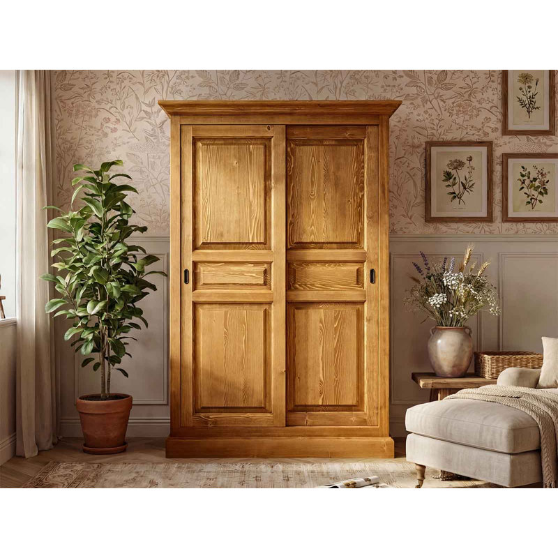 Hailley Solid Spruce Wood 2 Door Wardrobe
