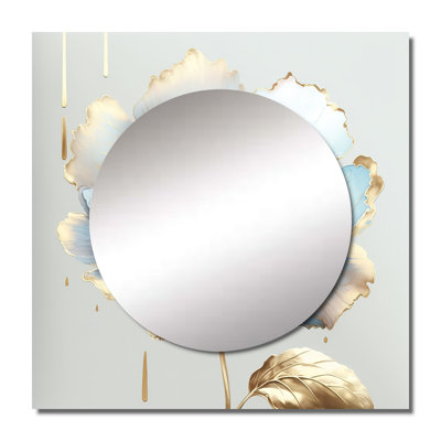 Elzenia - Floral & Botanical Square Mirror For Wall Art Decor